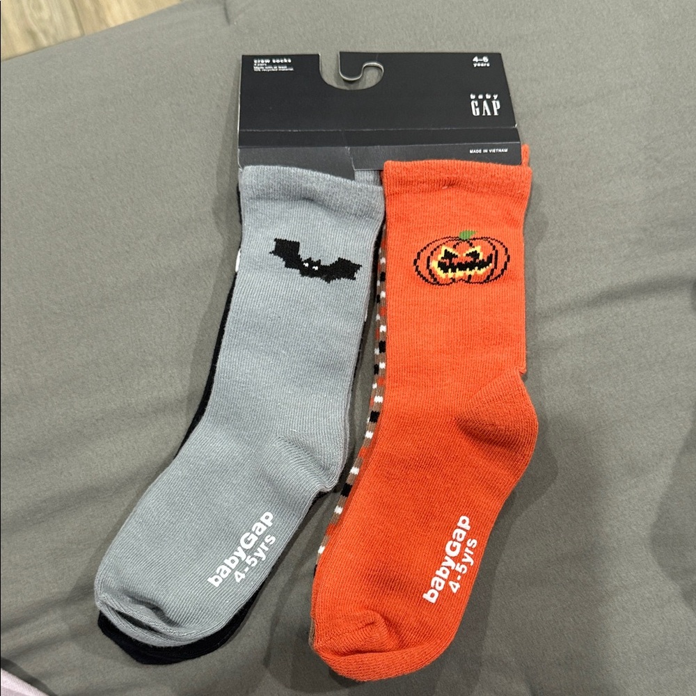 GAP Kids Halloween Socks - Gray and Orange